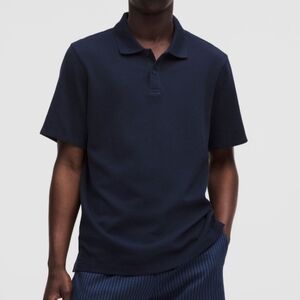 Lululemon Cotton Pique Short Sleeve Polo Shirt Size XL In True Navy